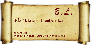 Büttner Lamberta névjegykártya